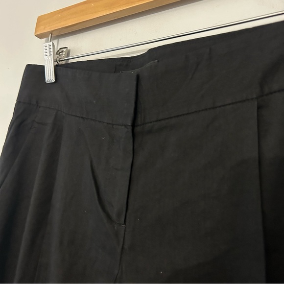 Theory Women’s Black Linen Wide Leg Trouser Pants - Picture 6 of 8